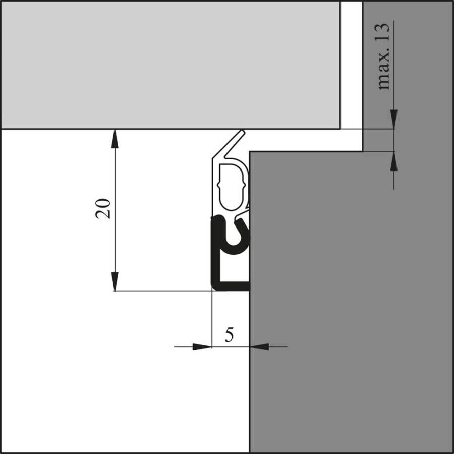 Ellen Tochtprofiel alu.opbouw elro-xl wit 300cm