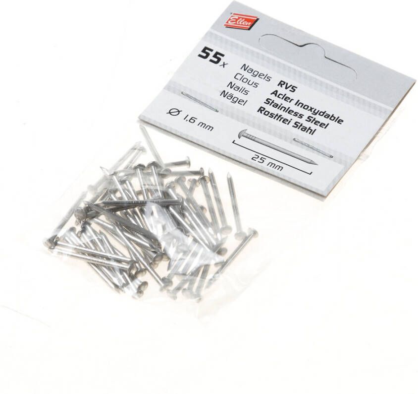 Ellen Tochtstripnagel rvs 1.6x25mm(55)