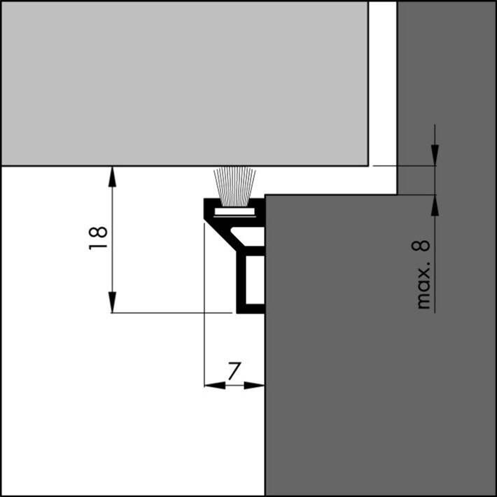 Elton Tochtstrip alu 230cm ats-b