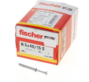 Fischer N 5X40 15 S NAGELPLUG 100 St