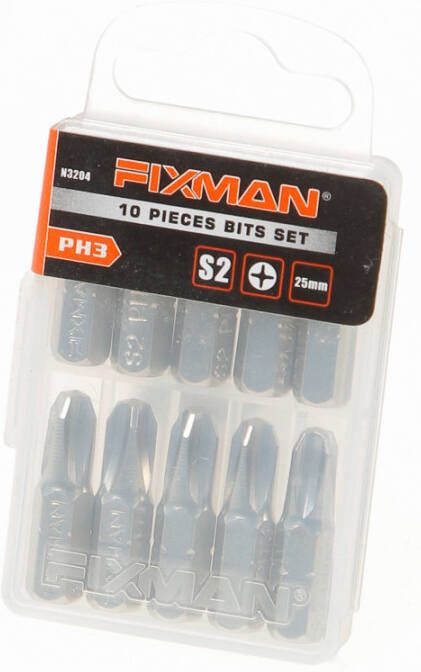 Fixman Bits 1 4" 25mm PH 3 (set van 10)