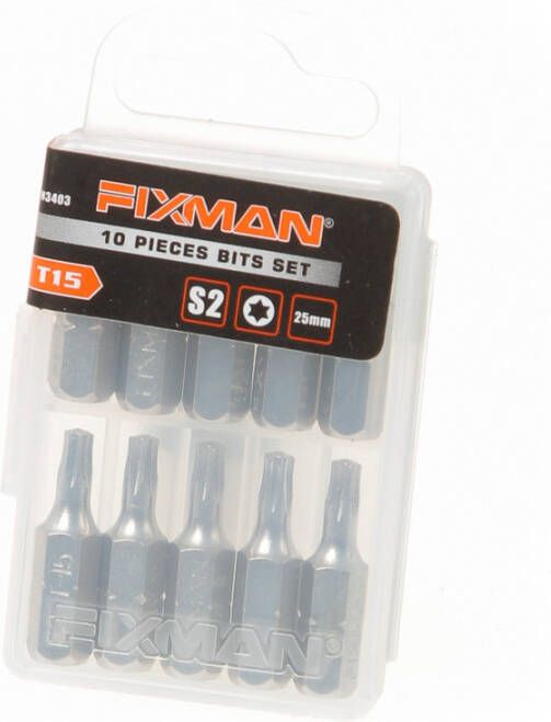 Fixman Bits 1 4" 25mm Torx T15 (set van 10)