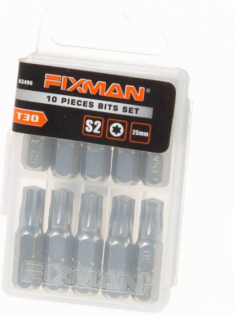 Fixman Bits 1 4" 25mm Torx T30 (set van 10)