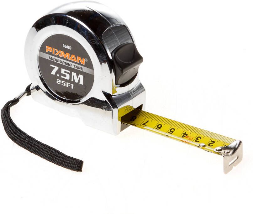 Fixman rolbandmaat verchr. 7 5mtr