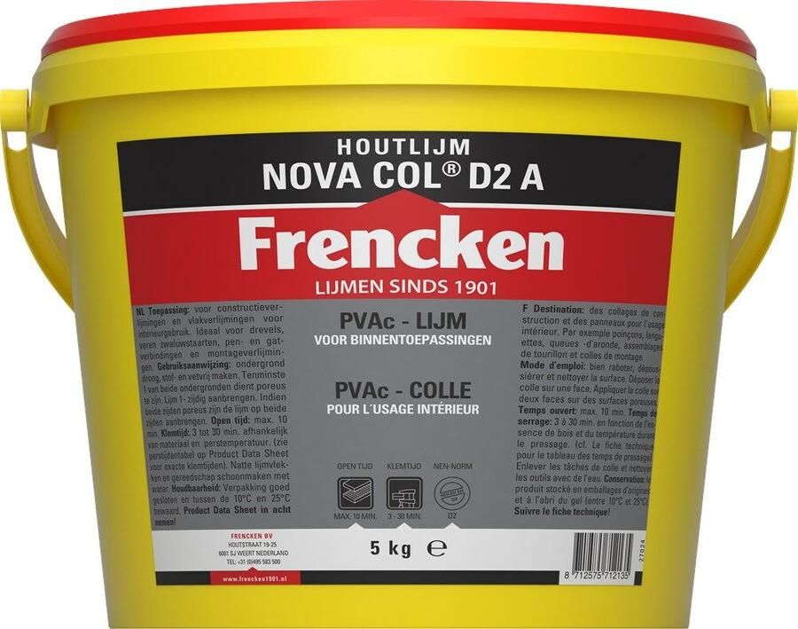 Frencken HOUTLIJM NOVA D2 A 5 KG 125148