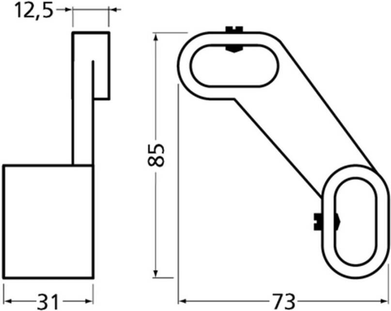 Gardelux Beugel midden -1 zwart