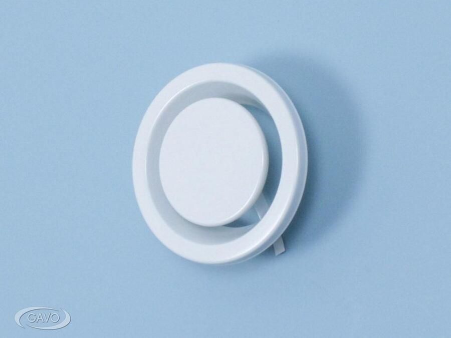 Gavo Afzuigventiel rond staal RAL 9010 buis 125 mm