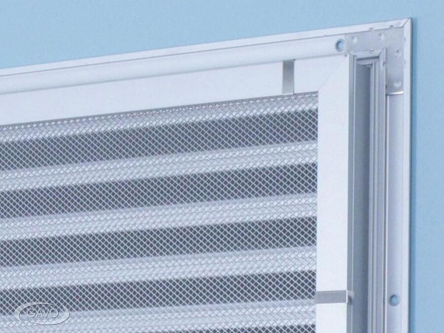 Gavo Lamellenrooster aluminium met vliegengaas geanodiseerd