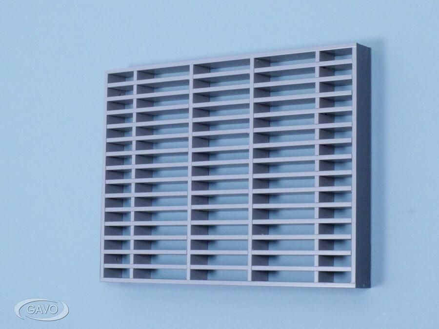 Gavo Lamellenrooster brandwerend zonder kader grijze lamellen
