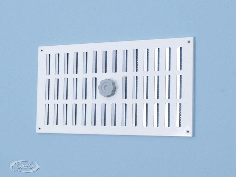 Gavo Schuifrooster aluminium met vliegengaas wit RAL 9010