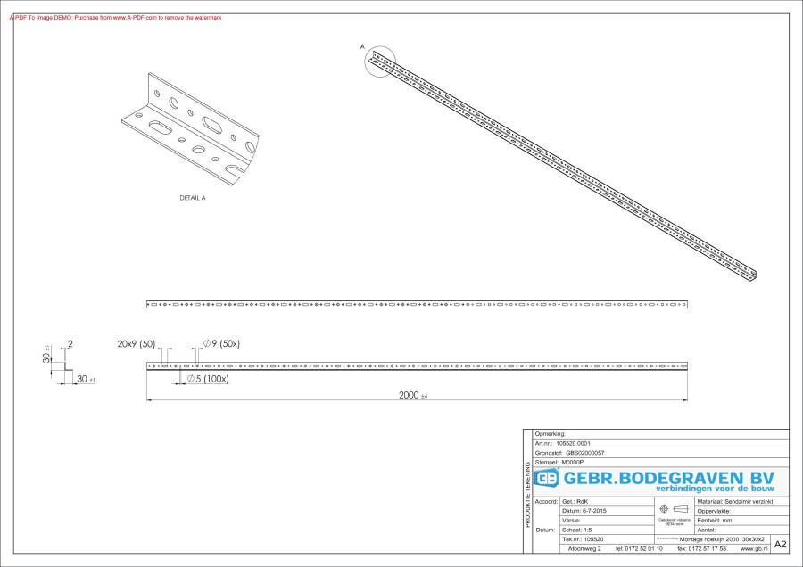 GB montage hoeklijn 1200 30x30x2 verzinkt | 1 stuk 17205512