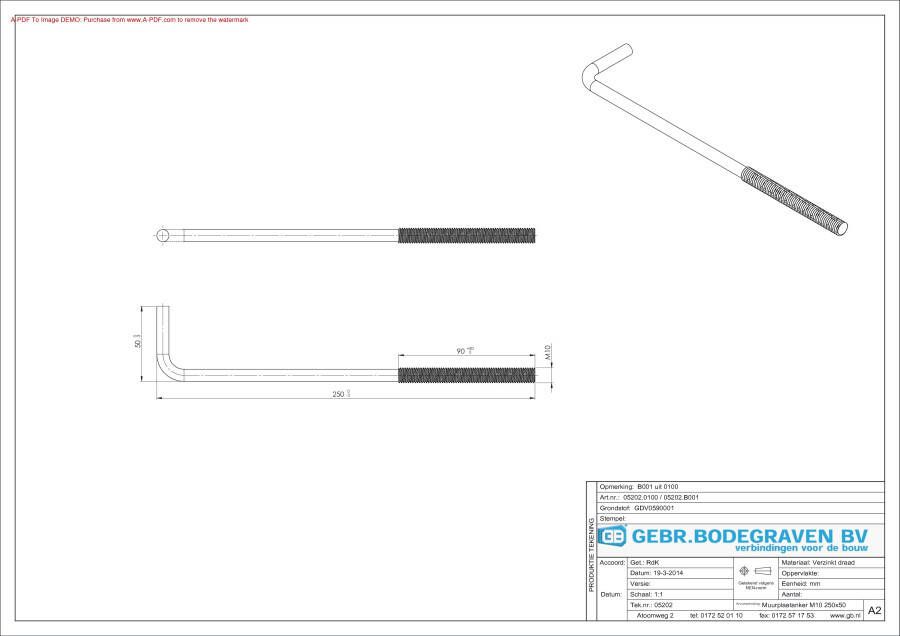 Gb Muurplaatanker gezet 400x55 M16 ev - Foto 2