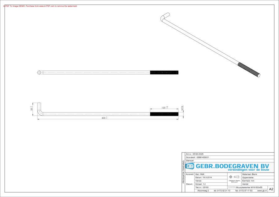 Gb Muurplaatanker gezet 400x55 M16 ev - Foto 4
