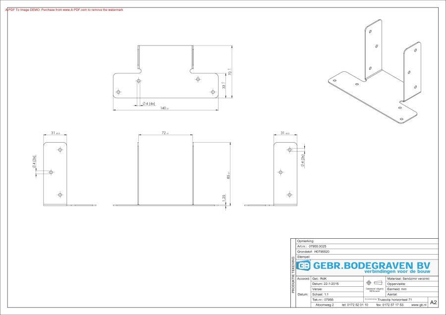 GB trussclip horizontaal 38mm sendzimir verzinkt etiket | 25 stuks 079501B001
