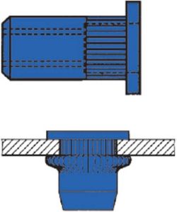 Gesipa Blindklinkmoer | klinknagelschacht d x l 9 x 15 5 mm M6 | staal standaard (vlakronde kop) | 250 stuks 1433706
