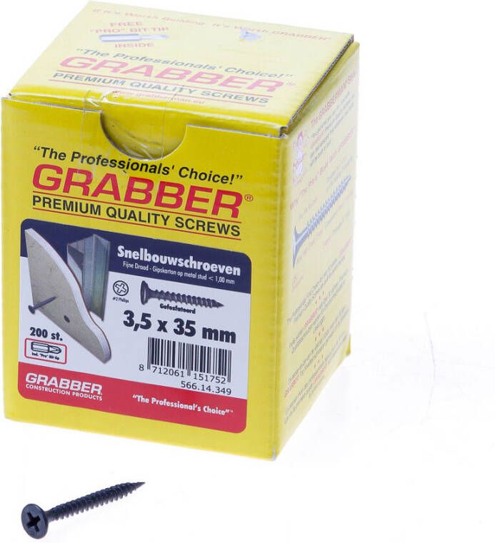 Mtools Grabber snelbouwschroef 3.5x 35 fijn; 200 per verp |