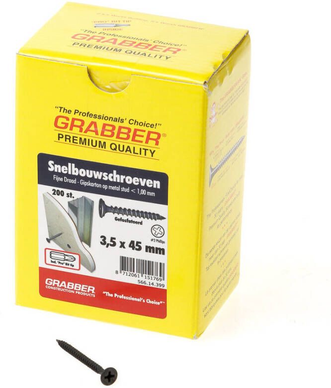 Mtools Grabber snelbouwschroef 3.5x 45 fijn; 200 per verp |