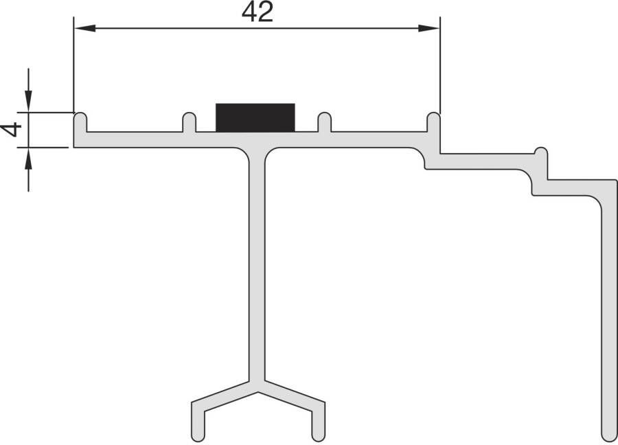 Maco hs bovenrail hoog dd=68mm l=6500mm