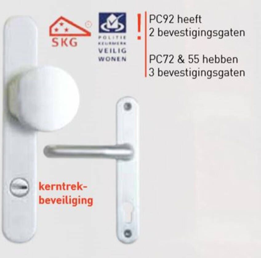 GYZS S2 vh-voordeurbeslag kruk duwer 40x246mm PC55 F1 SKG3 kerntr