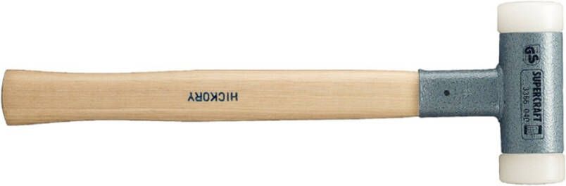 Halder Kunststofhamer | lengte 300 mm hoofd-d. 20 mm | hickory terugslagvrij | hard nylon wit | 1 stuk 3366.020