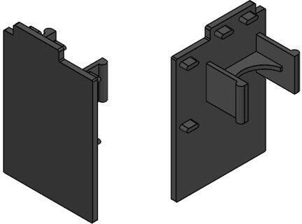 Henderson F134B EC-Eindclip set (L+R) voor klikkap F134B zwart