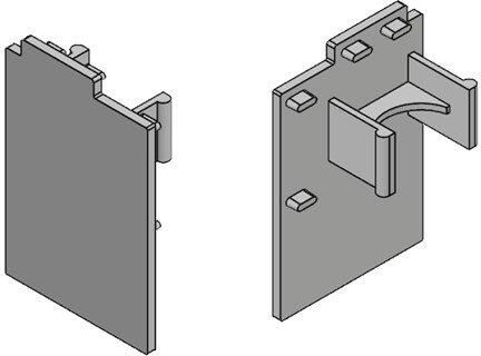 Henderson F134N EC-Eindclip set (L+R) voor klikkap F134N grijs