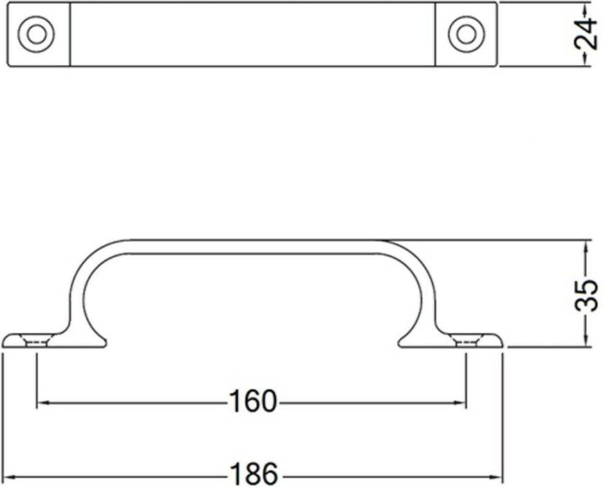 Hermeta GREEP 160MM OPSCHROEVEND MAT ZWART (4233)