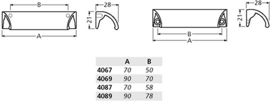 Hermeta GREEP V. LA 90MM OPSCHR.