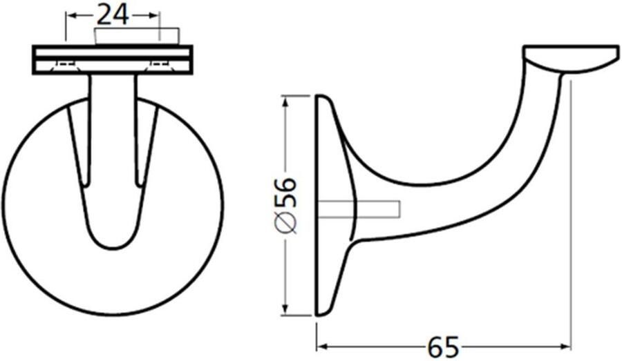 Mtools Hermeta LEUNINGHOUDER 65 VLAK M8 WIT (3503-79E) |