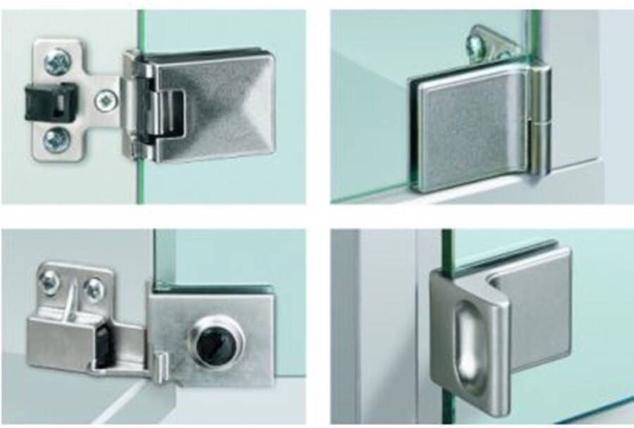 Hettich Scharnier tbv glazen deur ET 5150 mat verz.