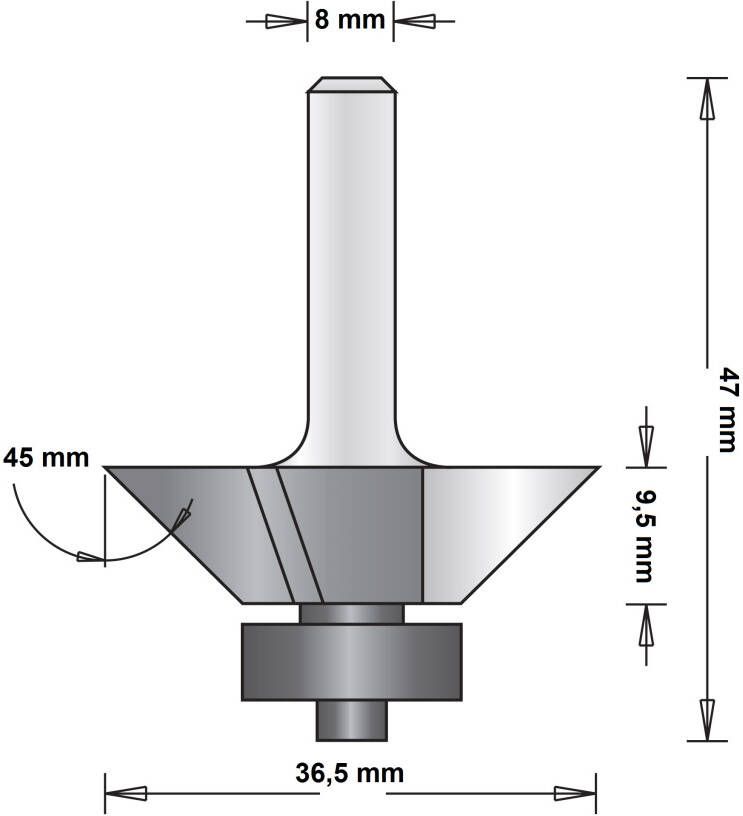 Hikoki 8 MM KANTENFREES 36.5X47X45