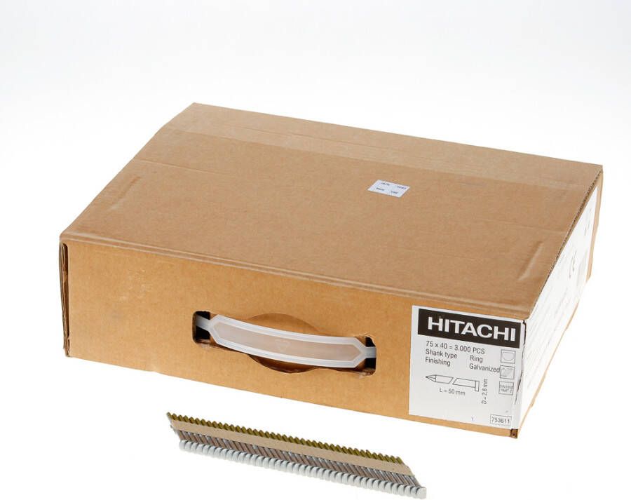 Hikoki Accessoires spijkers D-kop | 2.8 X 50mm 34° ring electro gegalvaniseerd | 3000 stuks 753611