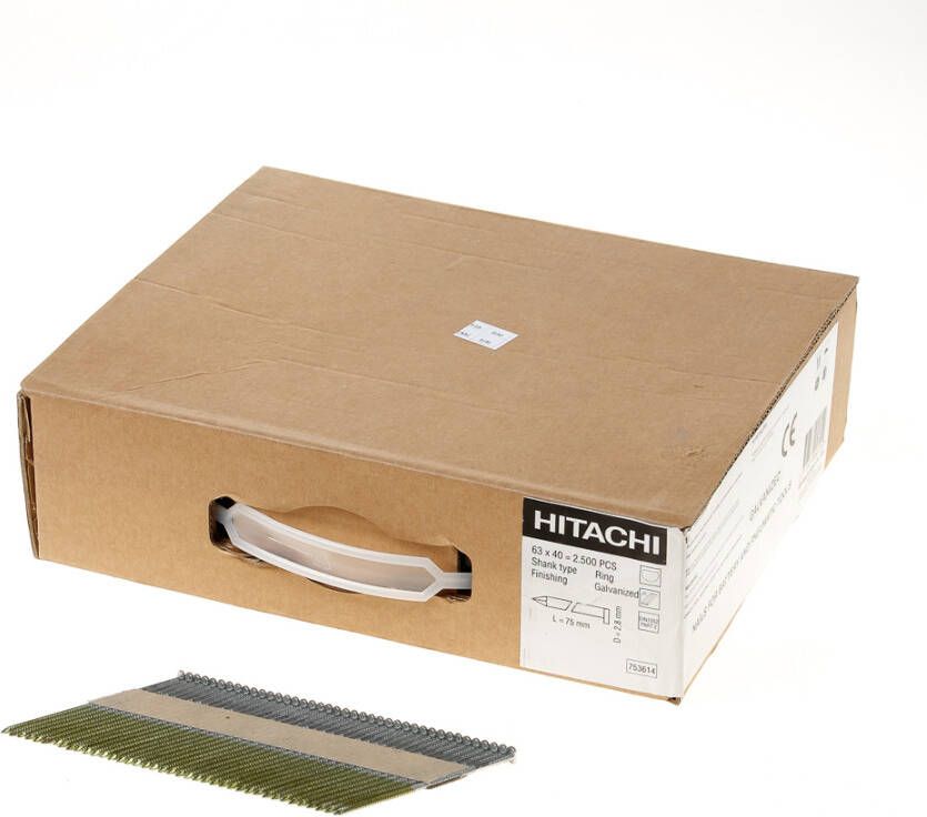 Hikoki Accessoires spijkers D-kop 2.8 X 75mm 34° | geringd electro gegalvaniseerd | 2500 stuks 753614