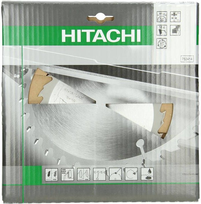 Hikoki Accessoires Hardmetalen Cirkelzaagblad 165X20 Z18 Dun Met Flr Tandvorm Voor Accumachines 752414