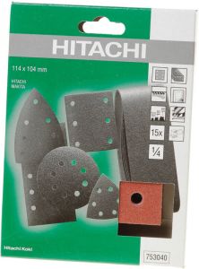 Hitachi Schuurpapier set Schuurvellenset | Geperforeerd | 114 x 104 mm | diverse korrels