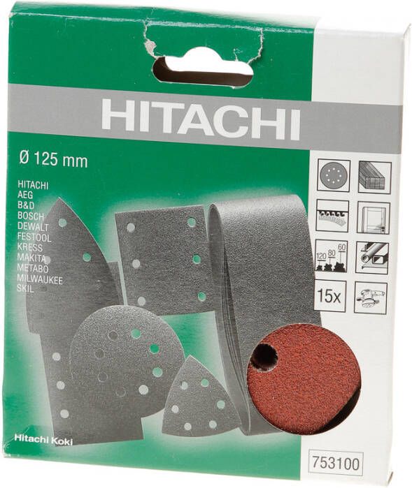 Hikoki Accessoires Schuurschijf Set D.125 K60 80 120 (15 St) 753100