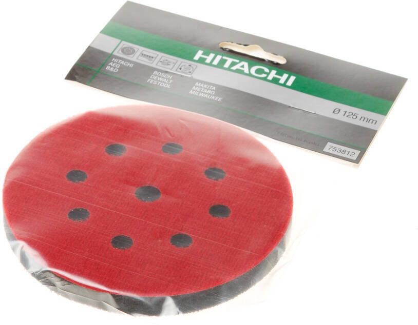 Hikoki accessoires Zachte Tussenschijf Voor Schuurmachines D.125 Mm Met 8 Gaten Velcro 753812