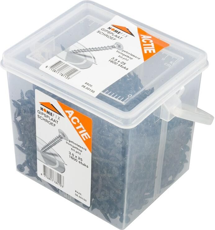 Homefix Actie-Emmer Gipsplaatschroef Gefosfateerd Fijn PH2 3.5X25 | 1600 stuks 8920.06.00100