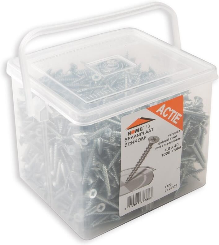 Homefix Actie-Emmer Spaanplaatschroef Vz Pk PZ2 4.0X35 | 1000 stuks 8920.01.00200