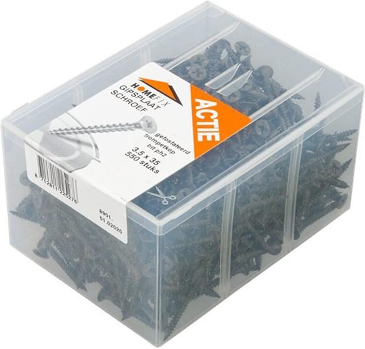 Homefix Actie-Emmer Gipsplaatschroef Gefosfateerd Fijn PH2 3.5X25 | 1600 stuks 8920.06.00100 - Foto 2