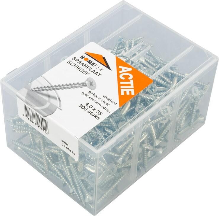 Homefix Actie Spaanplaatschroef Vz Pk PZ2 5.0X50 | 225 stuks 8901.01.00200