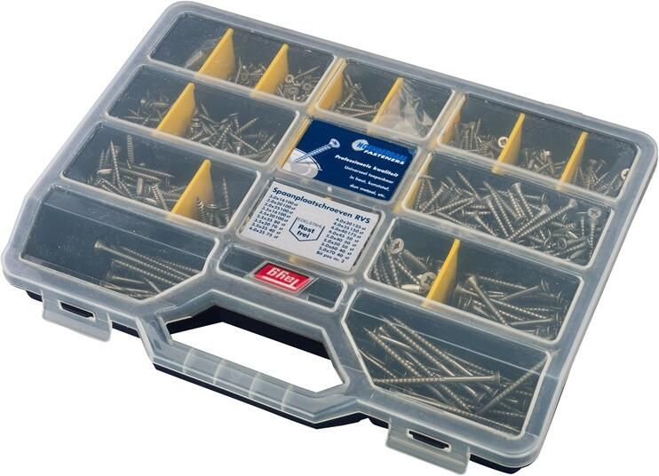 Proftec Assortimentskoffer Klein Spaanplaatschroeven Rvs-A2 Pk Pz 8900.01.00200 - Foto 2