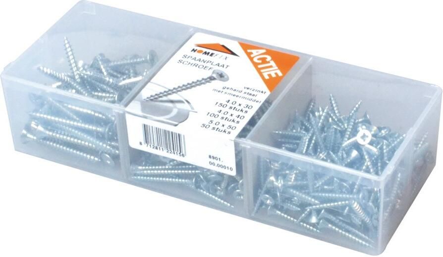 Homefix Assortimentskuip Spaanplaatschroeven Vz Pk PZ2 4.0X30 4.0X40 5.0X50 8901.00.00010