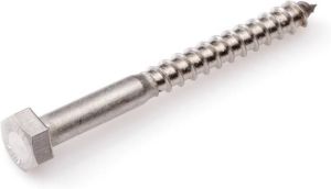 Hoenderdaal Houtdraadbout rvs A2 8x30mm DIN571