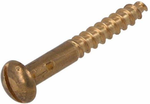 Hoenderdaal Fasteners Hoenderdaal Houtschroef Messing Vernikkeld Pk Zs Din97 3.5X20 | 200 stuks 0101.24.17020