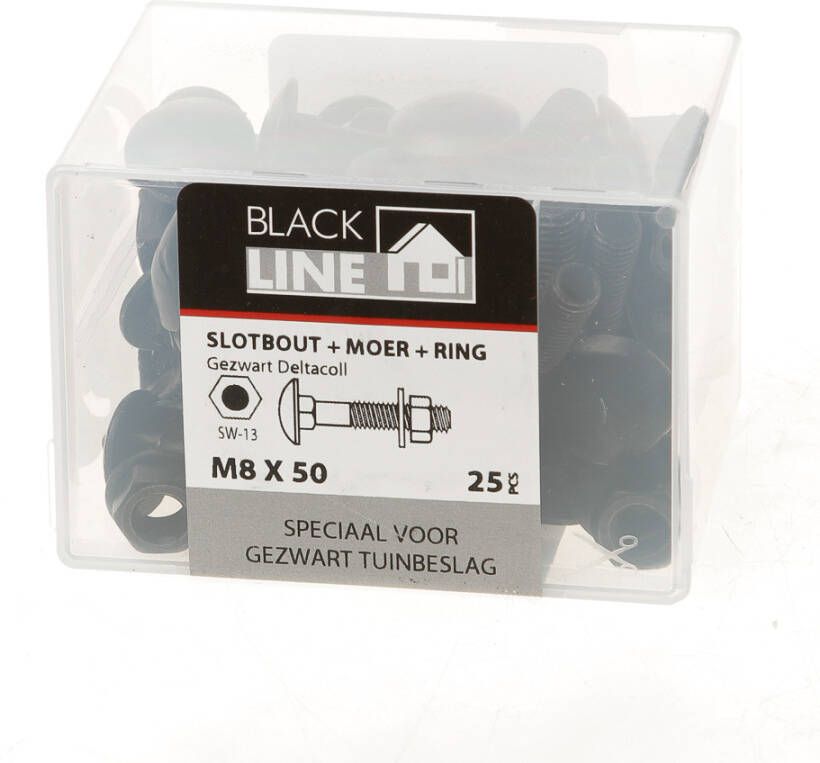 Hoenderdaal Slotbouten zwart m8X50 Blister(25)
