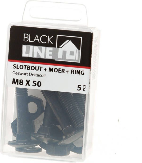 Hoenderdaal Slotbouten zwart m8X50 Blister(5)