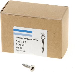 Hoenderdaal Spaanpl.schr.rvs pk pz2 5.0X25 vd