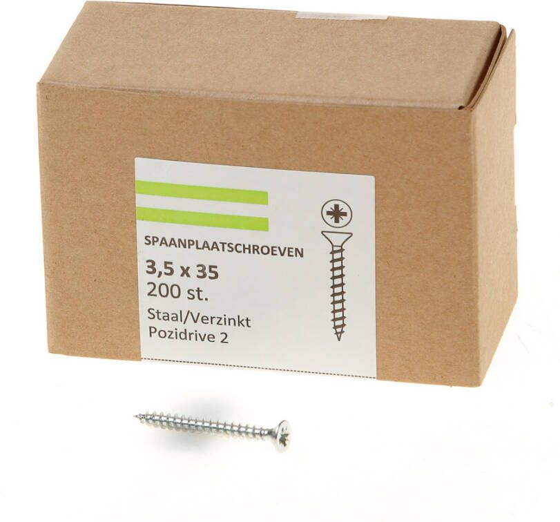 Hoenderdaal Fasteners Hoenderdaal Houtschroef Messing Vernikkeld Pk Zs Din97 3.5X20 | 200 stuks 0101.24.17020