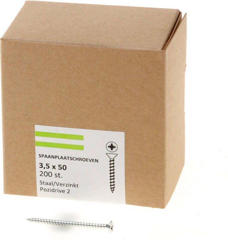 Hoenderdaal Fasteners Hoenderdaal Houtschroef Messing Vernikkeld Pk Zs Din97 3.5X20 | 200 stuks 0101.24.17020